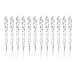 Set 12 decoratiuni Craciun, betisoare de gheata, pentru brad, Koungiam, acrilic, transparent, 13 cm