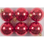 Set 6 globuri lucioase eNoelle, rosu, diam. 6 cm