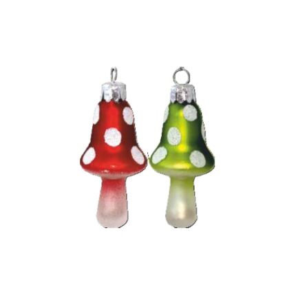 Set 2 globuri de Craciun, Chomik, Sticla, 8x8 cm, Multicolor