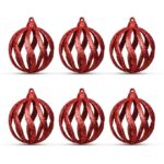 Set globuri rosii stralucitoare, 7 cm, 6 buc