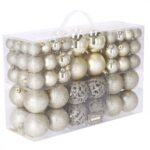 Set globuri de Craciun, 100 bucati, 3-6cm, auriu+