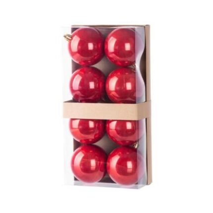 Globuri de Craciun MagicHome, 8 buc, 7 cm, rosu