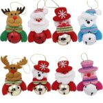 Set 8 Ornamente brad Craciun Rqiurpn, Plus cu Clopotei Metal, 141 g, Multicolor
