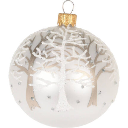 Globulet de sticla, decor cu sclipici, Ø 8 cm