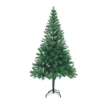 Brad Craciun artificial, clasic, PVC, cu suport din fier, 150cm, Verde