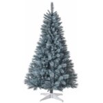 Brad artificial Christmas Deluxe by Sersimo, Silver, argintiu lucios, 200cm