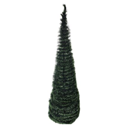 Brad artificial de Craciun pliabil NOVOKIDS Pop-up Tree, Cu ace lungi, Coroana bogata, Inaltime 120 cm, Suport inclus, Pom de Craciun, Ecologic, Verde