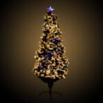 Brad cu fibra optica Holly, negru, 150 cm