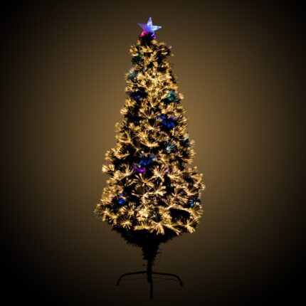 Brad cu fibra optica Holly, negru, 150 cm