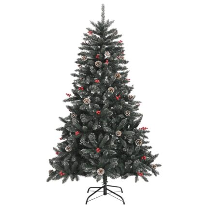 Brad de Craciun artificial cu suport vidaxl, verde, 120 cm, PVC