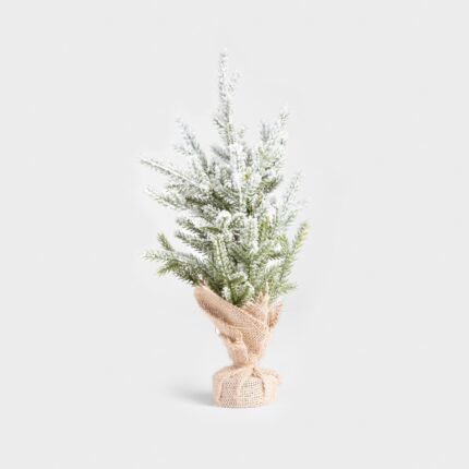 Brad de Craciun DULA verde glazurat din iuta 30 cm HOMLA