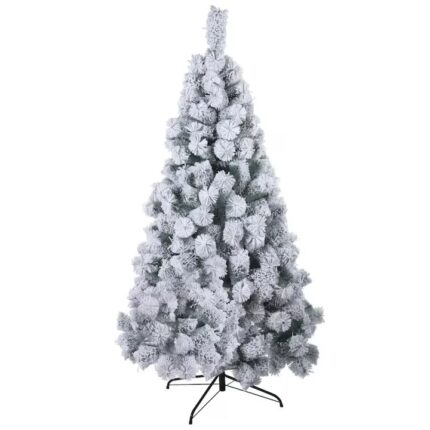 Brad de Craciun Artificial Nins, VIENOD, 180 cm, aspect natural, zapada, de lux, Suport Inclus, Alb