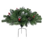 Set pom de Craciun artificial pentru alee cu lumini LED,, vidaXL, PVC, 40 cm, Verde