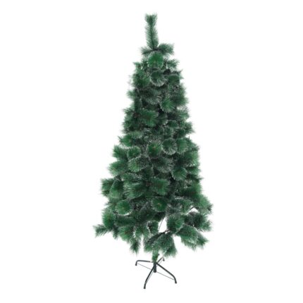 Brad artificial de Craciun tip pin nins, pentru interior/exterior, inaltime 180 cm, Flippy, verde, suport metalic inclus