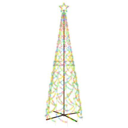 Brad de Craciun conic vidaXL, 500 LED-uri, multicolor, 100x300 cm