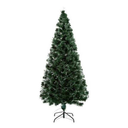 Brad de Craciun Artificial, Homcom, foarte des, cu fribra optica, 180 cm