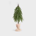 Pom de Craciun HECTOR verde pe trunchi din iuta 49 cm HOMLA