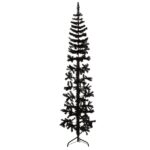 Jumatate brad de Craciun subtire cu suport vidaxl, negru, 180 cm, 1 kg