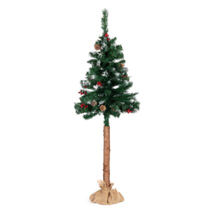 Brad de Craciun cu conuri de pin naturale, Multistore, 160 cm, Verde