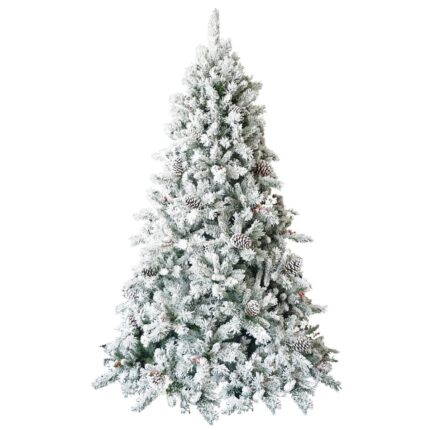 Brad Artificial cu Zapada si Conuri „PREMIUM” 240 cm, Brazi Artificiali De Lux de Craciun