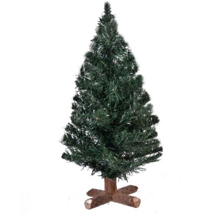 Brad de Craciun cu baza de lemn, DecorCasa, 41 cm