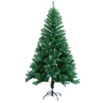 Brad Artificial de Craciun din PVC, 2.1 m Verde cu Suport Plastic Inclus