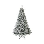 Brad artificial de lux Viena imperial, 210 cm, diametru 126 cm, 835 crengute, aspect nins, zapada premium, stand metalic