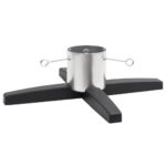 Suport brad de Craciun vidaXL, o baza incrucisata, Potrivit pentru bradul natural, 55x55x15,5 cm, Plastic, metal