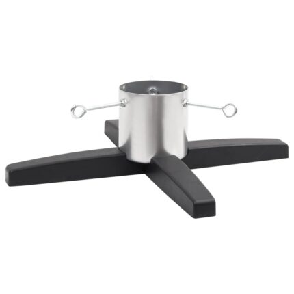 Suport brad de Craciun vidaXL, o baza incrucisata, Potrivit pentru bradul natural, 55x55x15,5 cm, Plastic, metal