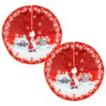 Set 2 covorase brad de Craciun, Mmgoqqt, Poliester, 84 cm, Multicolor