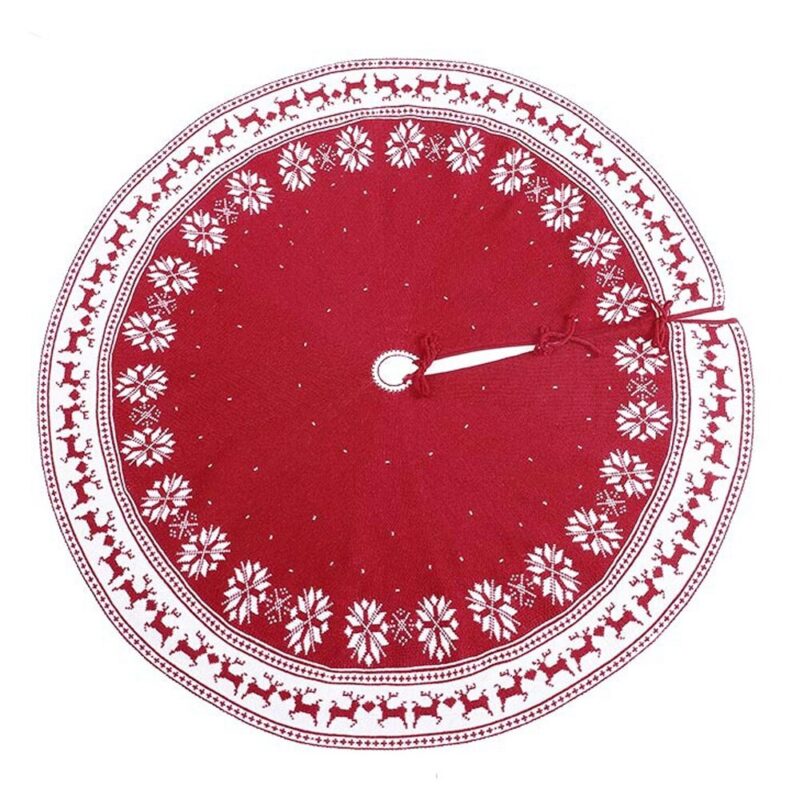 Covor pentru brad de Craciun, rosualb, 122cm