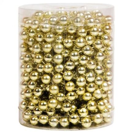 Sirag margele decorative eNoelle, auriu, 2.5 m x 4 mm