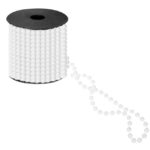 Sirag margele decorative pentru brad 10 m, culoare alb