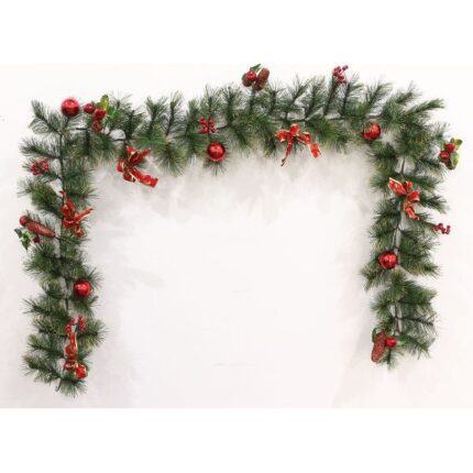Ghirlanda Artificiala cu decoratiuni Cezo rosu, 250 cm