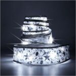 Panglica Decorativa Argintie WTO®, Iluminare LED, Lungime 10 m, 100 LED-uri, Lumina Alb-rece