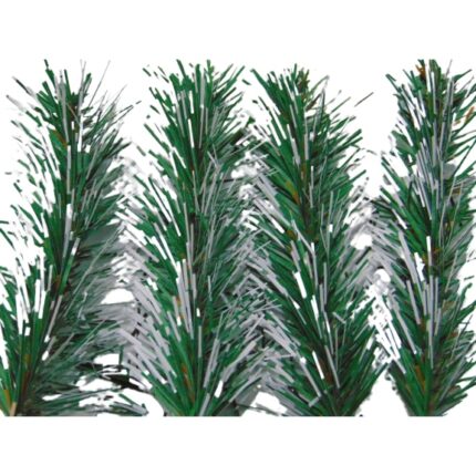 Crengute din brad artificial alb cu verde 15cm