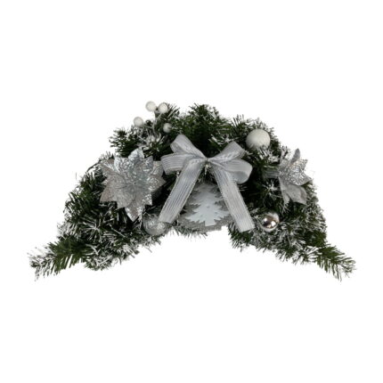 Ghirlanda decorativa de Craciun, 60 cm, decoratiuni albe, 0408