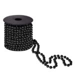 Sirag margele decorative pentru brad 10 m, culoare negru