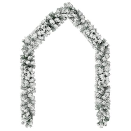 Ghirlanda de Craciun, cu zapada, vidaXL, PVC, 10 m, Verde