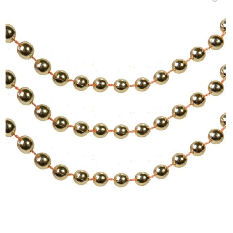 Sirag de margele decorative pentru bradul de Craciun, auriu, 8 m x 8 mm