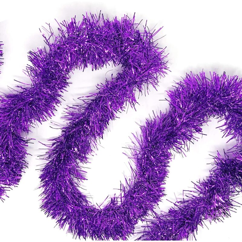 Set 8 betele pentru Craciun, PET, violet, 0.08x2m