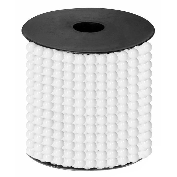 Sirag de margele decorative pentru Craciun SPRINGOS, pentru brad, 8mm x 10m, alb