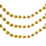 Sirag de margele decorative pentru brad de Craciun , Marbest Grand Shop, auriu, 5.5 m