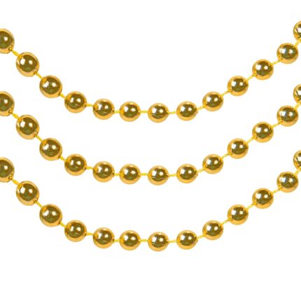 Sirag de margele decorative pentru brad de Craciun , Marbest Grand Shop, auriu, 5.5 m