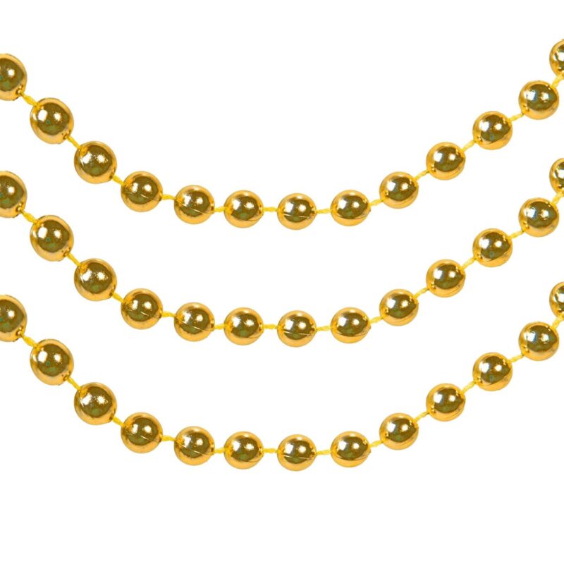 Sirag de margele decorative pentru brad de Craciun , Marbest Grand Shop, auriu, 5.5 m
