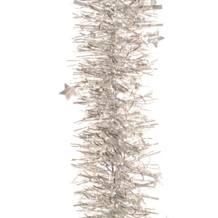 Beteala argintie spirala cu stele 100mm