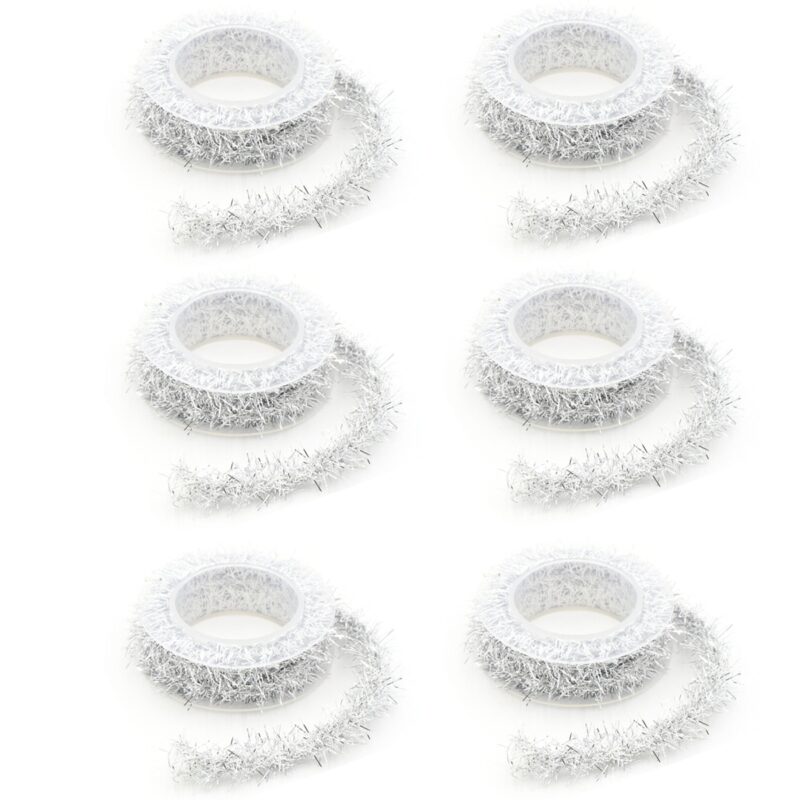 Set 6 betele pentru Craciun, argintiu, 1.5mx2cm