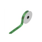 Panglica decorativa pentru bradul de Craciun, verde cu brazi aurii, 5m x 15mm