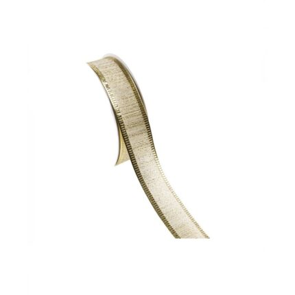 Panglica decorativa pentru bradul de Craciun, aurie, 5m x 22mm