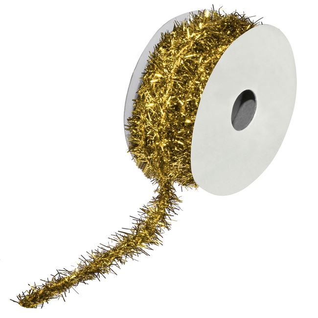 Panglica Decorativa pentru Craciun Shopiens®, model Siret Bej cu Beteala, 5 m